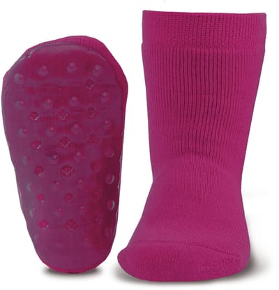 Antislip sokken effen donker fuchsia/paars-29/30