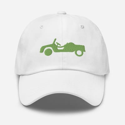 De2pktjes - Groen geborduurde pet Citroën Méhari MONTANA - Wit
