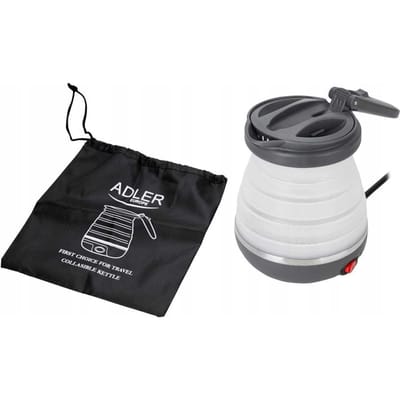 Adler Opvouwbare toeristenketel 0,6 L 750 W Wit siliconen met UK-stekker