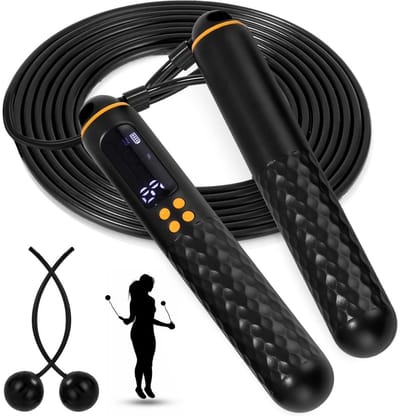 longziming -Springtouw met Teller – Verstelbaar, Draadloos & met Kogellagers – Antislip Handgrepen voor Fitness, Cardiotraining en Oefeningen – Geschikt voor Thuis en Sport