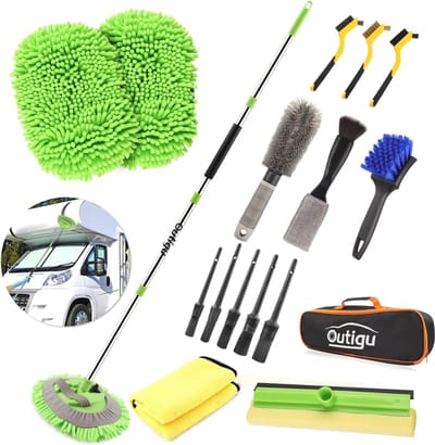 Complete Autoreinigingskit met Telescopische Wash Mop en Diverse Borstels