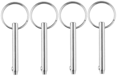 Snelsluitpinnen set - roestvrij staal - veerkogeluiteinde - vergrendelingsaccessoires - 8 x 72 mm