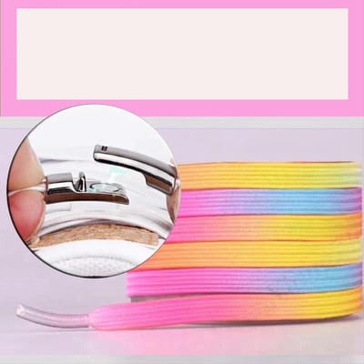 CHPN - Veters - Regenboog veters - Roze Rainbow - Rainbow laces - Laces - Regenboog - Universeel - 105CM - Universeel - Hippe veters - Rainbow veters - Met magnetische sluiting