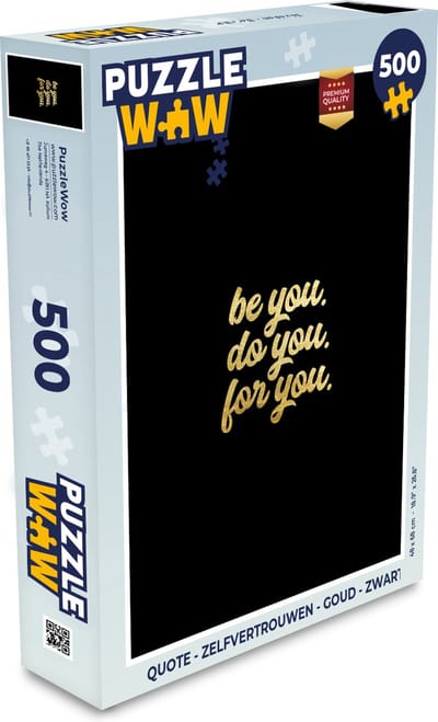 Puzzel Quote - Zelfvertrouwen - Goud - Zwart - Legpuzzel - Puzzel 500 stukjes