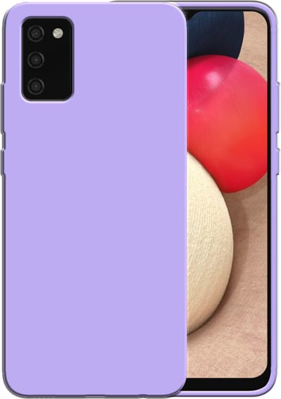 Smartphonica Siliconen hoesje voor Samsung Galaxy A02s case met zachte binnenkant - Paars geschikt voor Samsung Galaxy A02s