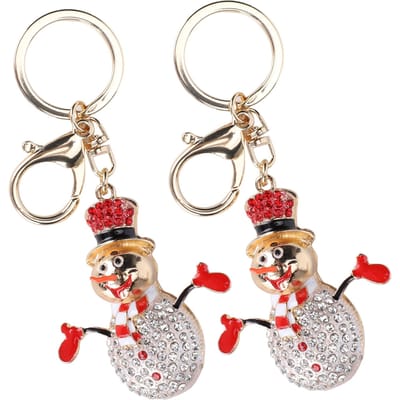 2 stuks Sneeuwpop Sleutelhanger Hanger Stijlvol Schattig Kerst Tas Charm Hangende OrnamentenRood rood