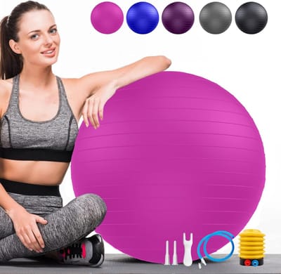 Grote Zachte Gymnastiekbal met Burst Protectie voor Ergonomisch Zitcomfort, Fitness en Yoga Oefeningen, Inclusief Pomp