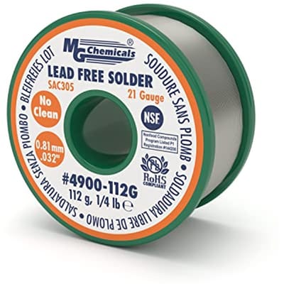 Loodvrije soldeerdraad 96,3% tin, 0,7% koper en 3% zilver - 0,81 mm, 112 gram