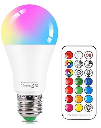 LED Gloeilamp E27 Kleurverandering met Afstandsbediening - 10W RGB + Koud Wit Dimbaar Sfeerlicht