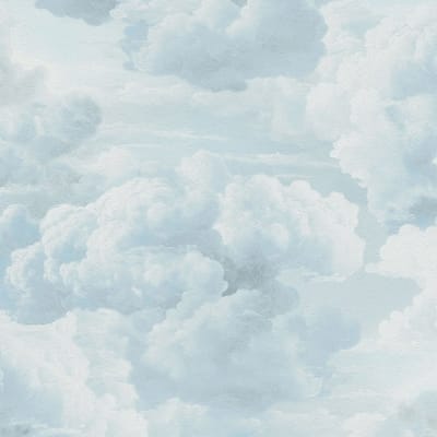 Natuur behang Profhome 399853-GU vliesbehang hardvinyl warmdruk in reliëf licht gestructureerd met wolken mat blauw blauwgrijs wit 5,33 m2