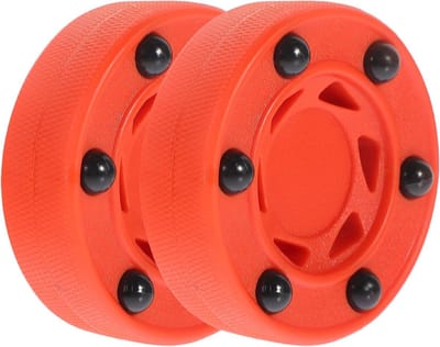 Rolhockey Pucks - Training Pucks Straat Hockey - Vaardigheden Verbeteren - Schokbestendig Kernmateriaal - 7.5 x 2.5 cm - Rood