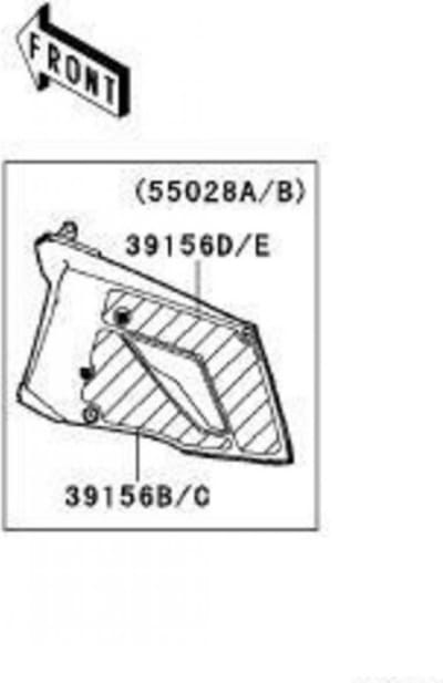 Plastique divers origine pour Moto Kawasaki 1400 GTR Après 2008 39156-0362 Neuf