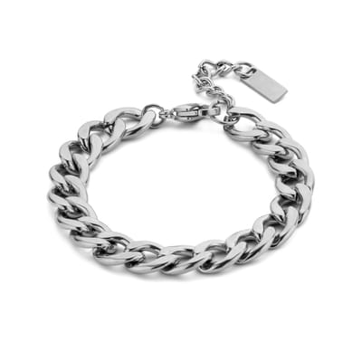 MIASOPHIA 4-MS22004 Stalen Armband Gourmette - 9,5mm Breed - 16,5+3cm - Staal - Zilverkleurig