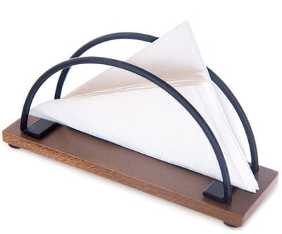 Servethouder Houten Metaal Zwart RADKA 16x5x8 cm - Servettenhouder - Houder voor Servetten