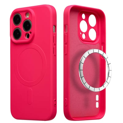 imoshion Hoesje - Geschikt voor Apple iPhone 15 Pro Max - Color Backcover geschikt voor MagSafe - Neon Pink