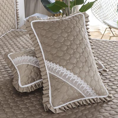 Een Paar Kussenslopen met Versleuteld Katoen en Verdikte Bont, Creatieve Zwarte Schimmelrand Kussensloop (geen katoenen kern) 50x75cm pair (no pillow core)