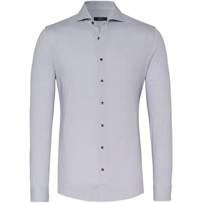 Desoto Luxury Overhemd Allover Minimal Pattern Navy-Bruin / male
