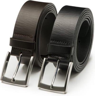 DTCH.FIT Herenriem Leer Shane XXL – Riem Donkerbruin & Zwart - Lange Riem - Jeans Broekriem - Riemmaat 135cm - Totale lengte 150cm - 2 Stuks