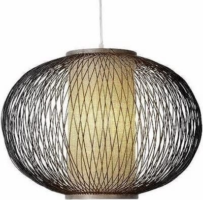 Fine Asianliving Bamboe Hanglamp Zwart Handgemaakt - Simon D40xH33cm