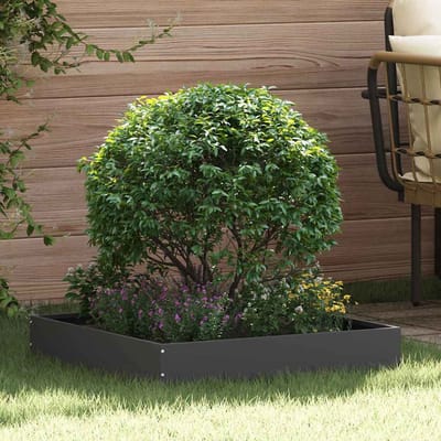 vidaXL - Gazonrand - 60 - x - 60 - x - 13 - cm - Staal - Zwart