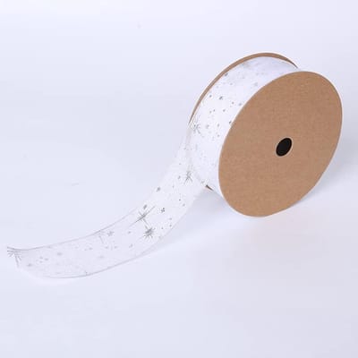 Decoratieve sterrenhemelband van 40 mm voor cadeauverpakkingen, knutselen en feestdecoratie, ideaal voor Kerstmis en andere speciale gelegenheden