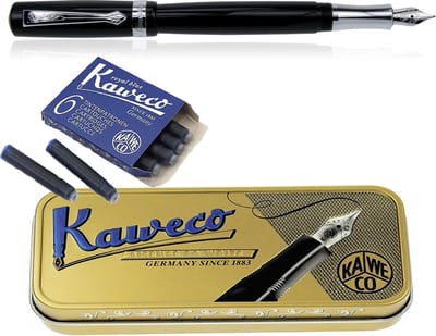 Kaweco Cadeauset Vulpen Student Zwart in vintage blikje met vullingen - Medium