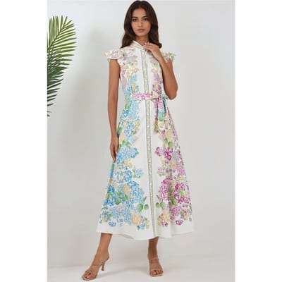 Bloemige Tippet Maxi Jurk