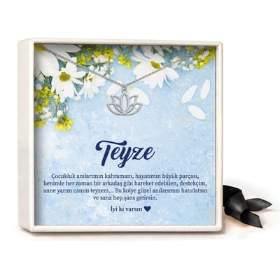 Pera Jewelry - 925 sterling zilveren Lotus ketting - Lotus Kolye – Teyze - Collier - Ketting Dames - Ketting met Hanger