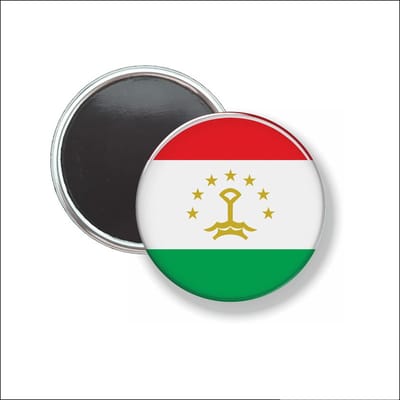 Button Met Magneet 58 MM - Vlag Tadzjikistan - NIET VOOR KLEDING