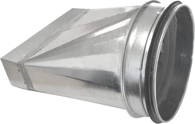 Kanaal Overgangsstuk - Plat Kanaal Adapter - Ventilatie Aansluiten - Symmetrisch Ontwerp - 220 x 150 mm - Zilver