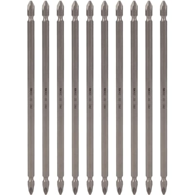 10 STKS Dubbelzijdige Kruiskopboor 200mm Lengte 1/4 Inch Zeskant Schacht S2 Staal PH2 2-Zijdige Schroevendraaier