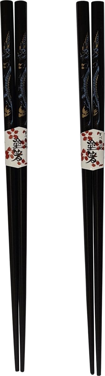DongDong - Eetstokjes Japanse stijl - 2 paar - Draak motief - 22,5 cm