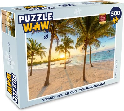 Puzzel Strand - Zee - Mexico - Zonsondergang - Legpuzzel - Puzzel 500 stukjes
