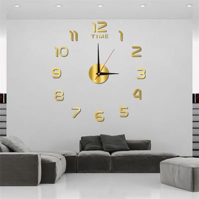 Noordse Eenvoudige Bank Muur Lichtgevende Stille Klok DIY Muurklok Acryl Digitaal Decoratieve Muursticker Type 5