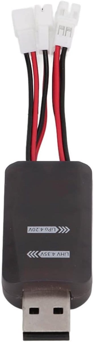 Thijox - USB-oplader 4 Kanalen met LED-indicatoren, Voor Mcpx, Molex, JST-connector, 1S 3.7V Lipo/LiHV 3.8V-batterijen, Ideaal voor RC-helikopters en