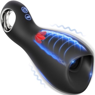 Daity Masturbator voor Mannen – Automatische Elektrische Masturbator met 360° Blowjob Simulator – 15 Modi (10 Vibratie & 5 Massage) – Realistische Kunst Vagina – USB-C Oplaadbaar – Pocket Pussy – Sex Toys Mannen – Zwart