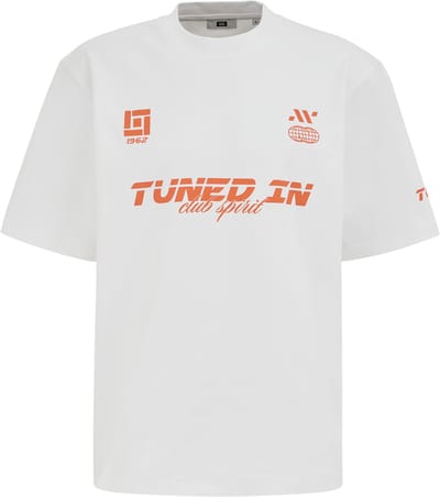 WE Fashion Heren heavyweight boxy fit T-shirt met print
