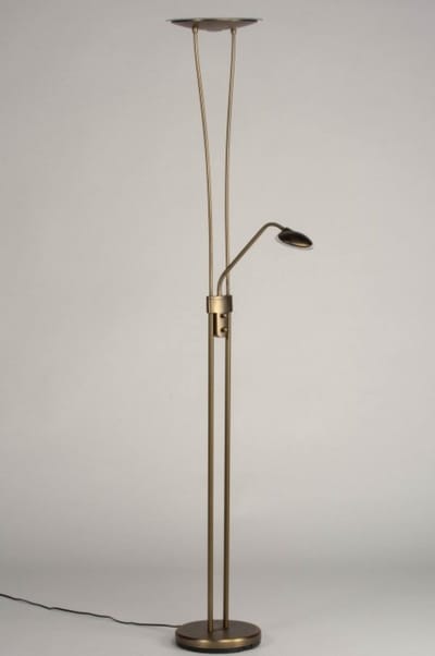 Lumidora Vloerlamp 73188 - FOSHAN - 2 Lichts - Ingebouwd LED - 18.0 Watt - 1620 Lumen - 2700 Kelvin - Brons - Metaal - Met dimmer