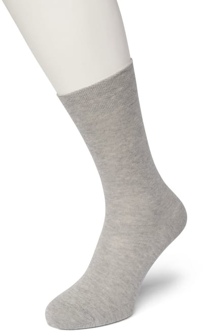 Bonnie Doon Katoenen Comfort Sok Licht Grijs Heren maat 39/42 - Speciale Breitechniek in Boord - Knelt niet - Katoen en Lycra - Maximaal Draagcomfort - Zakt niet af - Gladde Naden - Voor Gevoelige Voeten/Benen - Light Grey Heather - BE122401.107