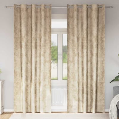 vidaXL Velvet Gordijnen 2 st Crème 225 x 140 cm Fluweel