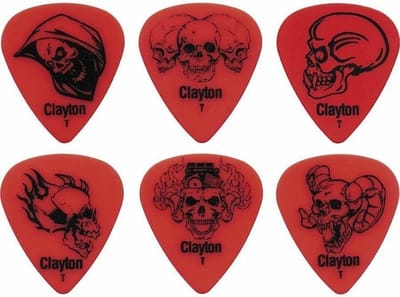 Clayton - Demonic Skulls - plectrums thin 12 pack