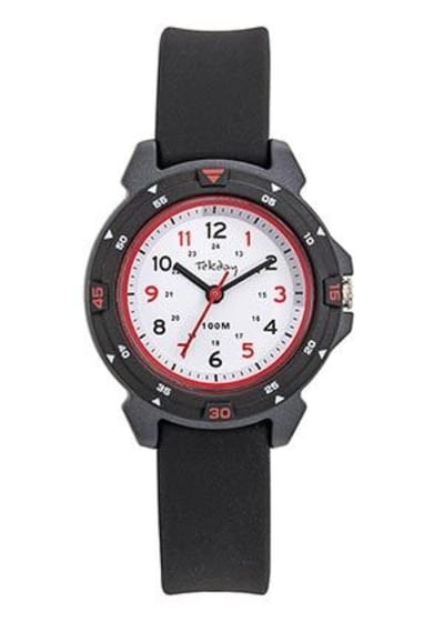 Tekday-Horloge-Kinder-32MM-Zwart/Grijs/Rood-draaibare bezel-Silicone-Licht draagcomfort-soepel om de pols