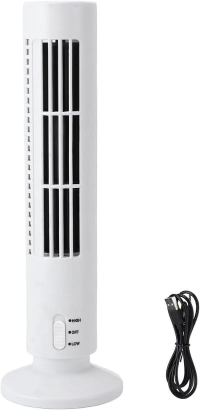 VHV - Torenventilator - bladloze torenventilator usb 30*8.5cm- USB oplaadbaar - voor bureau, slaapkamer, studentenkamer