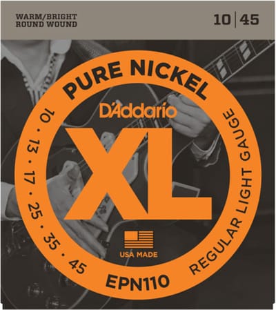D'Addario EPN110 Pure Nickel Snaren voor Elektrische Gitaar (10-45)