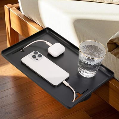 Bedplank - Nachtkastje - Ruimte Besparen - Clip-on Montage - 32 cm - Zwart