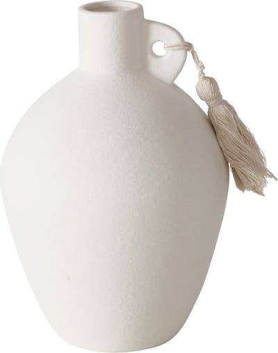 Vaas Bruny, H 22 cm, Aardewerk, Mat, Wit