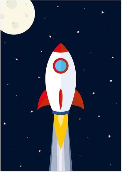 Raket in de ruimte | A3 poster