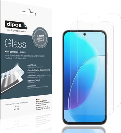 dipos – 2x Matte Pantserfolie geschikt voor Vivo Y6 5G | 9H Screenprotector