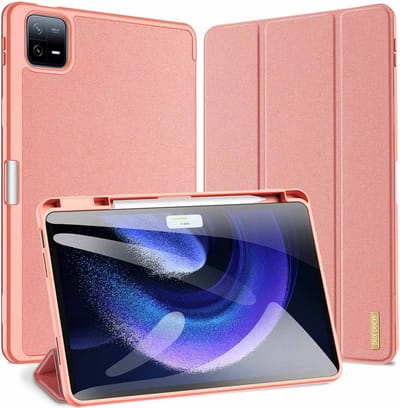 Dux Ducis - Tablet hoes geschikt voor Xiaomi Pad 6 / Pad 6 Pro - Domo Tri-fold Case - Auto Wake/Sleep functie - Met Pen Houder - Roze