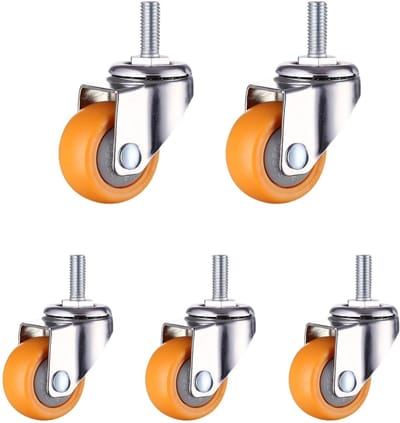 Bureaustoel wielen - Stille vervanging - Soepel verplaatsen - 360 graden draaibaar - 1.5 inch draad - Oranje